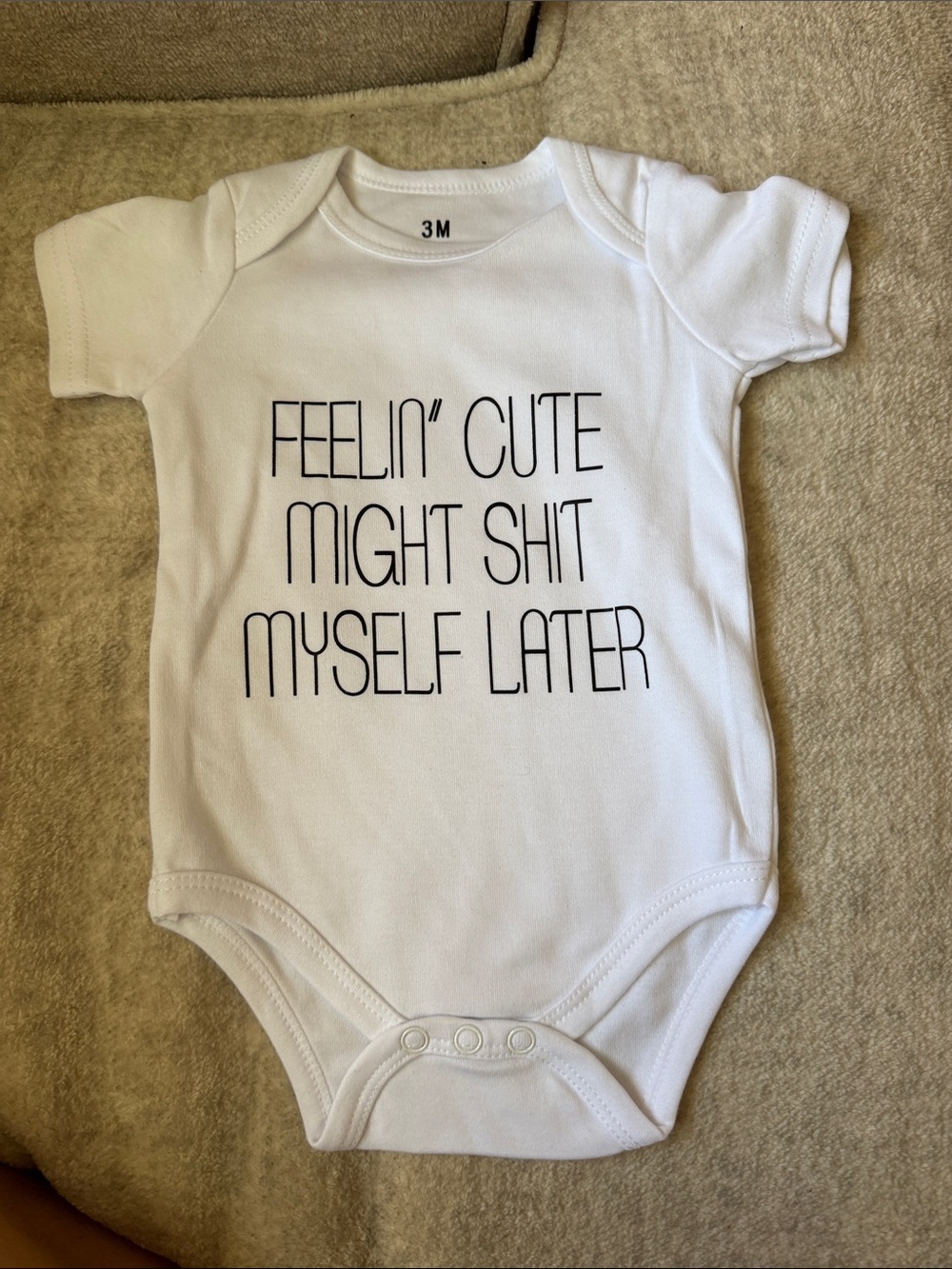 Feelin' Cute White Baby One-Piece Bodysuit